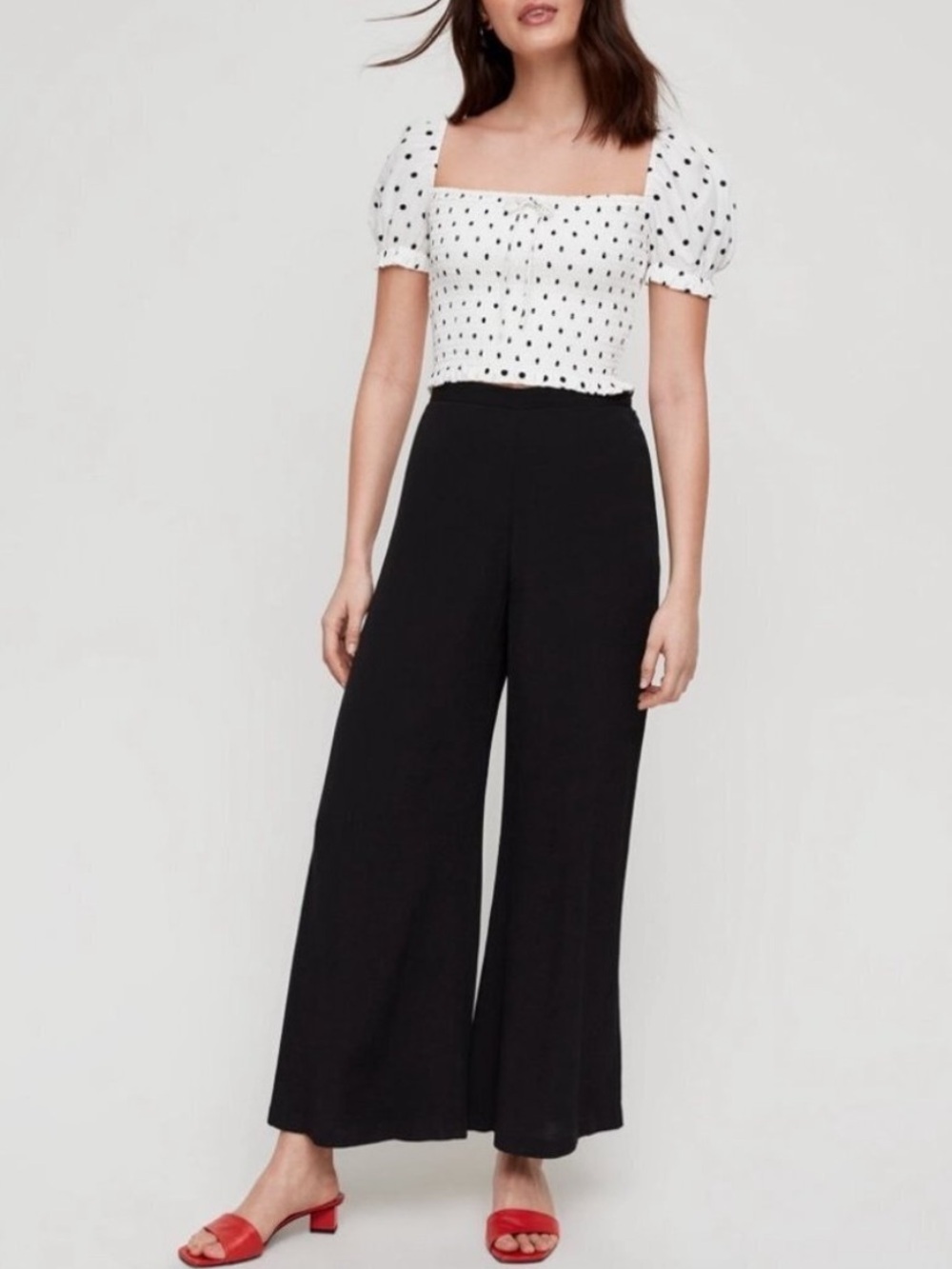 NEW Wilfred Pernelle Wide Leg Flowy Kick Flare Pant Lightweight High Rise